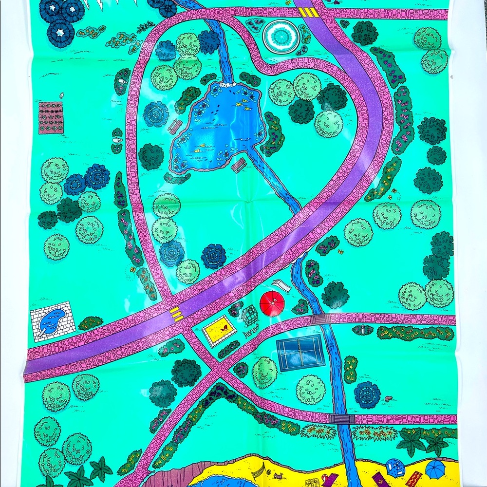 Polly Pocket Vintage Pollyville Mat Map Bluebird Toys | 1993 | Green